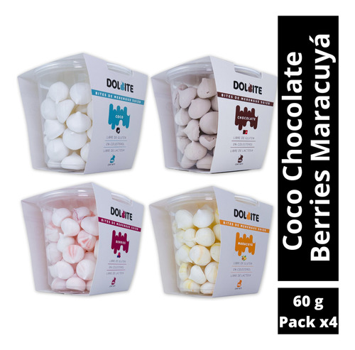 Galletas De Merengue Mix Sabores 60 G - Pack 4 Un - Dolbite