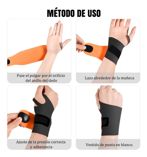 Vendajes Estabilizadores Ajustables Para Soporte De Muñeca Negro One Size