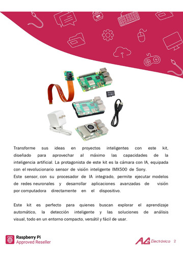 Kit Camara Ia Raspberry 5 4gb Vision Artificial Con Ejemplos