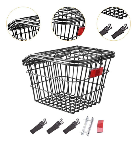 M Cesta Trasera Para Bicicleta, Estante De Negro Con Tapa