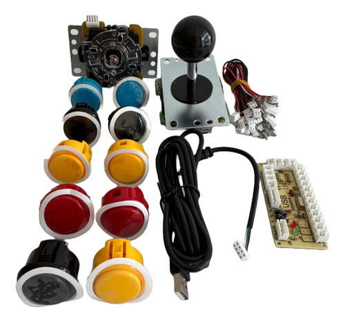 Kit Arcade Joystick Sanwa Original /palanca 10 Botones +chip