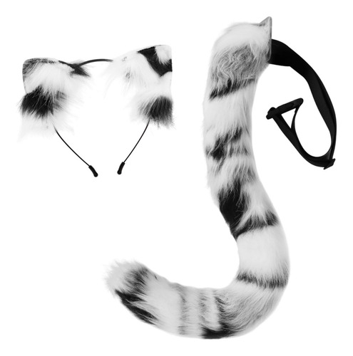 Conjunto De Orejas Y Cola De Gato, Disfraz De Anime, Diadema