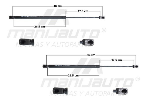 Par Amortiguadores Cajuela Dodge Caliber 2007 - 2012 Mnj