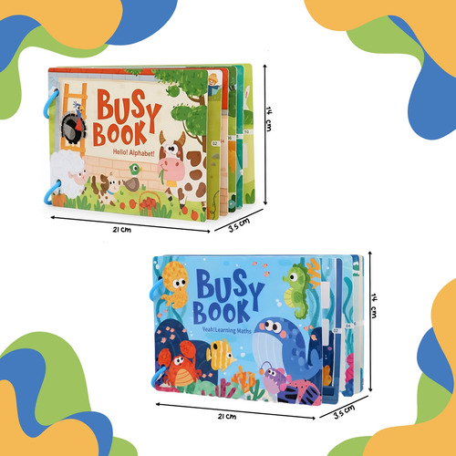 2 Libros Montessori Busy Book Estimulación Temprana Bebé