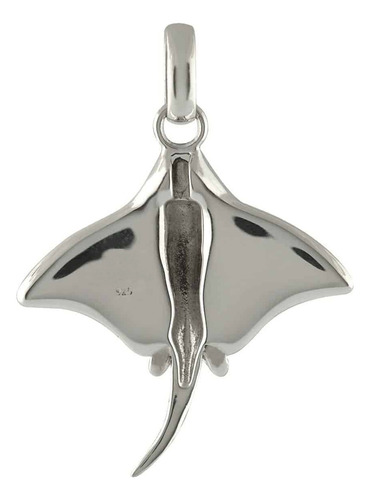 Dije De Mantarraya Con Abulón Natural En Plata De Ley