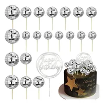 Comprar 21 Adornos Para Cupcakes De Bola De Discoteca, Decoración De