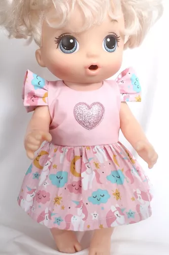 Roupa P/ Boneca Baby Alive Vestido E Calcinha Neia Azevedo