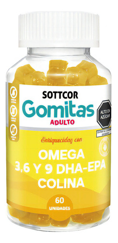 Omega Para Adultos Gomitas Sottcor 100g Naranja
