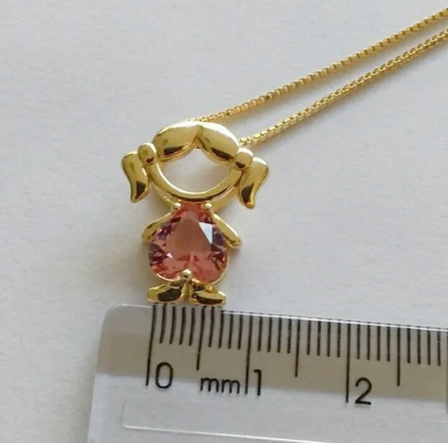 Imagem 2 de 4 de Colar De Filha Menina Para Mães Banhadoa Ouro 18k El