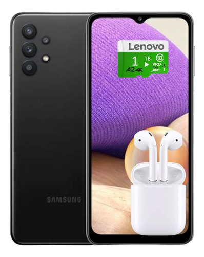 Samsung A32 128gb, 8gb Ram + 1tb Micro Sd + AirPods 2 Apple (Reacondicionado)