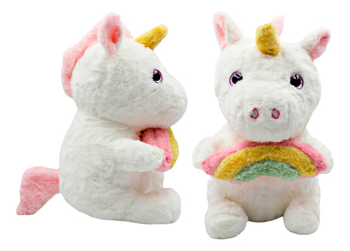 Peluche Unicornio Almohada Arcoiris Suave Felpa Bebe Kawaii