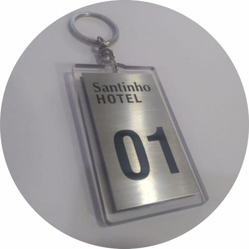 Chaveiro Personalizado Pousada Hotel Chalés Acrilico E Inox