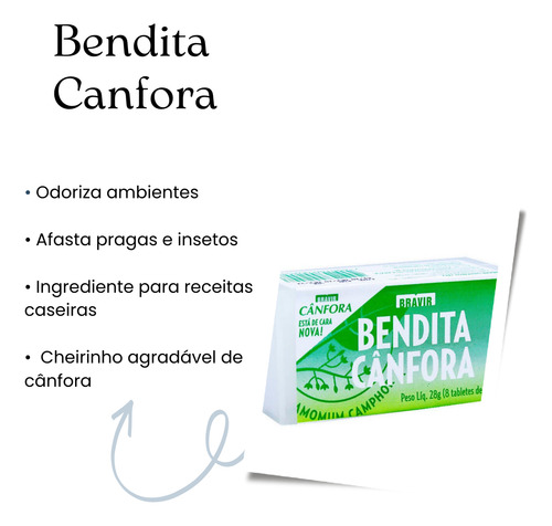 Canfora Bendita Cânfora Com 8 Tabletes 2 Unidades
