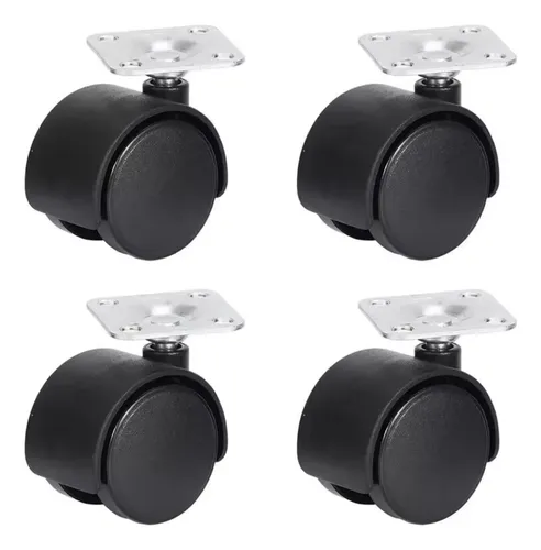 comprar Set 4 Ruedas Con Base Giratoria Sin Freno Para Muebles 40mm