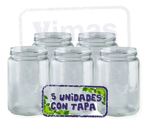 Frasco Bollón Tarro De Vidrio Estrella 660ml. (x5unid)