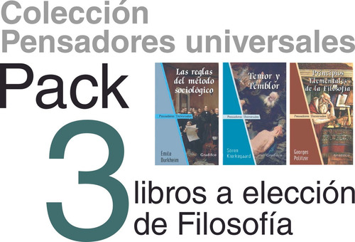 Pack 3 Libros Filosofía Pensadores Universales Gradifco
