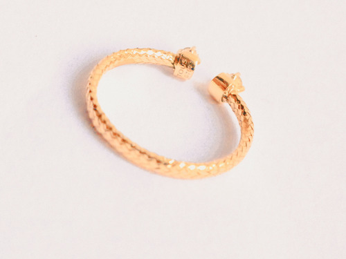 Anillo Tous Abierto De Oro 18k Con Diamantes Light Original Dorado 6 1/2 (Usado)