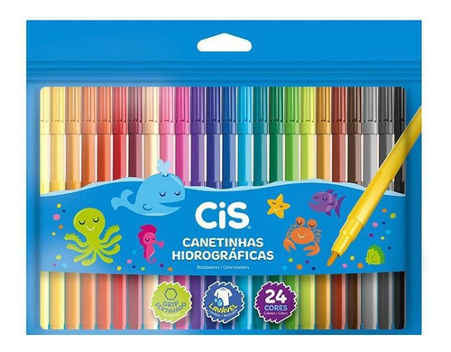 Caneta Hidrográfica Color - 48.6104 - Com 24 Cores - Cis