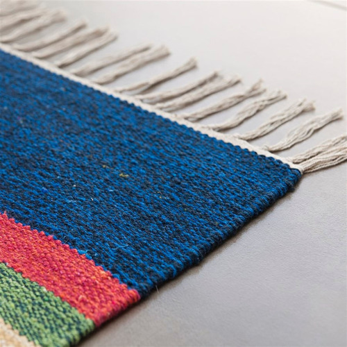 Tapete Kilim 1,00 X 1,40 Des. 003 - Niazitex Cor Laranja Desenho do tecido Geométrico