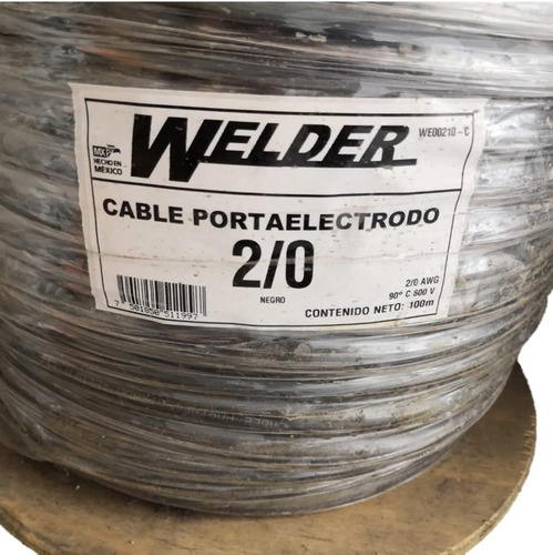 Cable Portaelectrodo Flexible 2/0 Rollo De 6 Metros