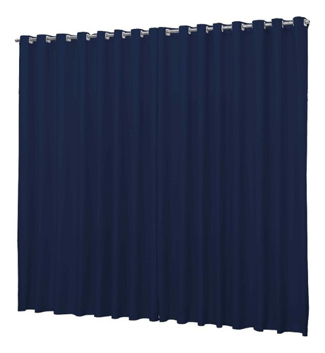 Cortina Para Sala E Quarto Roma 5,00x2,30 Ultimas Unidades Cor Azul-marinho