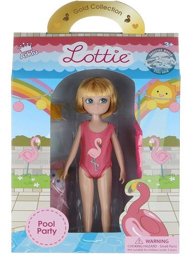 Lottie Doll Pool Party Muñeca Con Flamenco Inflable