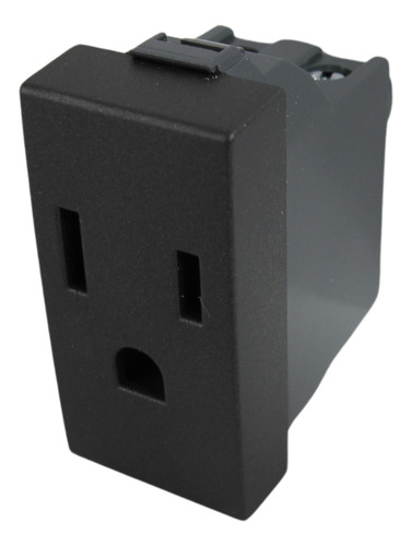 Placa Negra Con Interruptor Y 2 Tomas Carbón Vimar Neve Up