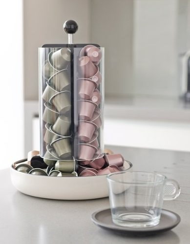 Dispenser Holder Capsulas Nespresso Glass Totem 2 En 1