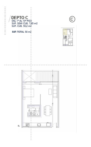 Imagen 10 de 11 de Departamento Monoambiente En Venta, La Plata.