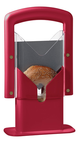 Rebanadora De Guillotina Para Bagels Plastico Color Rojo