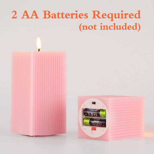 Girimax Velas Cuadradas Rosas 3 Pulgadas De Alto, 4 Pulgad