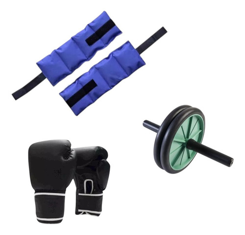Combo Box Kit De Boxeo Bolsa +guantes+relleno+soporte Negro