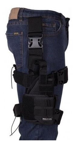 Coldre Robocop Canhoto Sistema Molle Militar Brasil - Preto