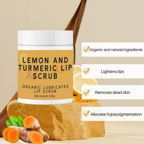 . Exfoliante Labial De Limón Y Cúrcuma For Aclarar Los