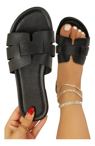 Nuevo Sandalias Planas Informales L For Mujer, Color Liso,
