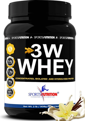 Top Whey Protein 3w - 30g De Proteína Por Dose A Melhor 908g Sabor Baunilha