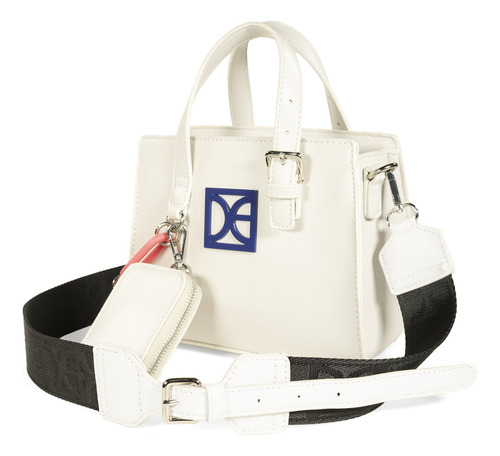 Bolsa Satchel Cloe Para Mujer Chica Con Monedero Extraíble Color Blanco