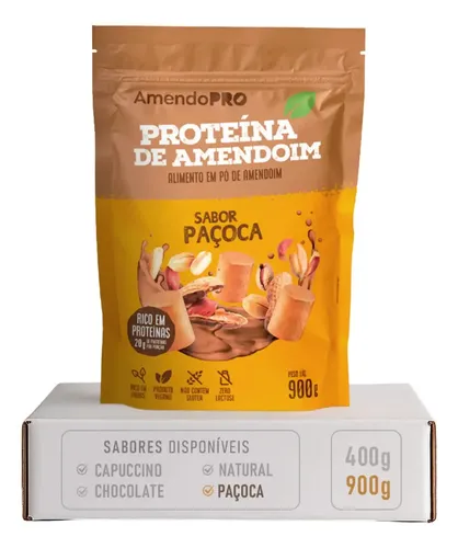 Foto Proteína Vegana Amendopro 900g Sem Glúten no Mercado Livre