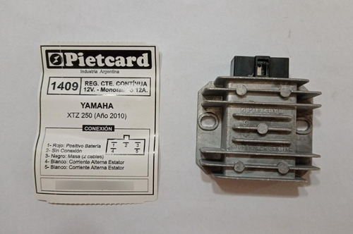 Regulador Voltaje Yamaha Xtz 250 Pietcard 1409 Ciclomotos