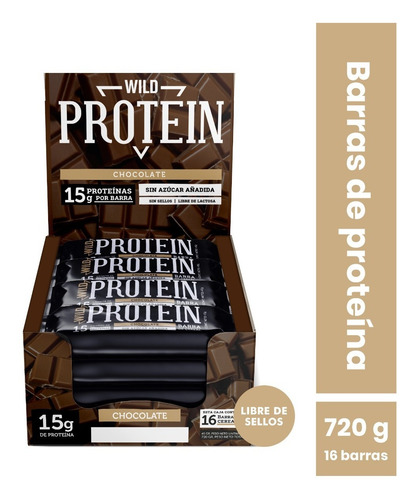 Imagen 1 de 1 de Wild Protein Chocolate 16 Unidades