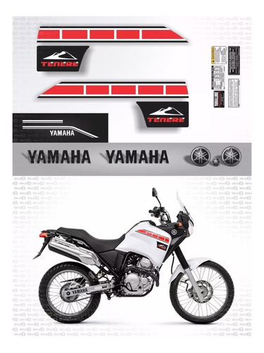 Adesivo Yamaha Tenere 250 2013 Branca Kit Tnr007 Cor -