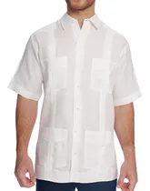 Comprar Abito Guayabera De Lino Manga Corta Color Blanco Mod. Tradicional 100% Lino, Camisa Guayabera Yucateca De Lino