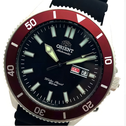 Relógio Orient Masculino Automático Kanno Diver Ra-aa0011b19 Cor da correia Preto Cor do bisel Vermelho Cor do fundo Preto