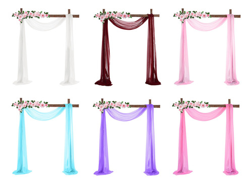 Tela Drapeada De Arco De Boda, Cortinas Transparentes