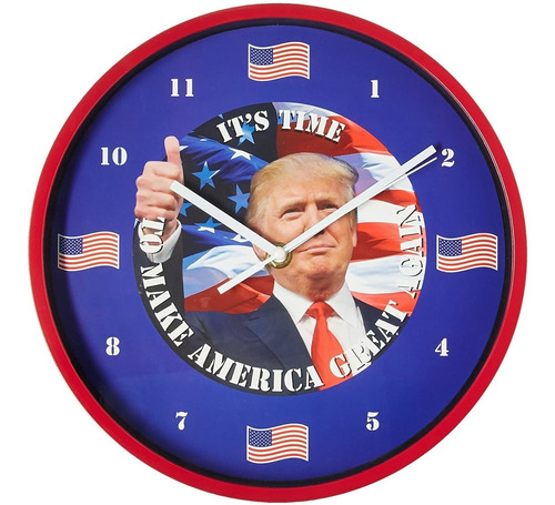 E0722 Reloj Parlante Del  Dente Trump, 10 PuLG. De Diá...