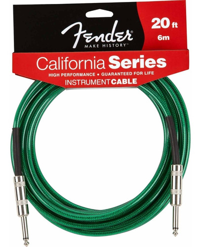 Imagen 1 de 1 de Cable Instrumento Fender California Plug Plug 6 Mts Colores