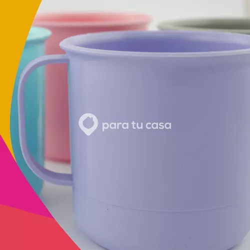 Taza Grande Cerámica Colores Mug Café Desayuno 400cc Pack X8