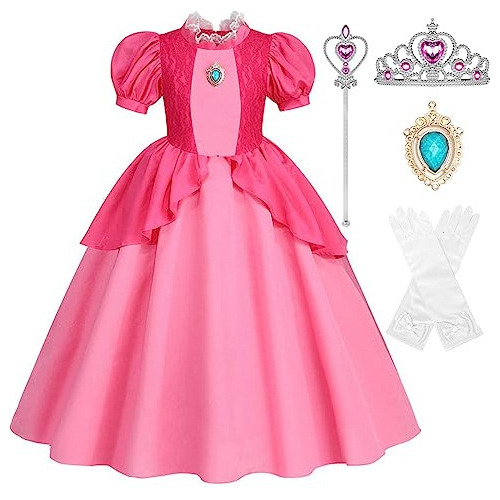 Vestido De Princesa Peach Niñas, Disfraces De Cosplay ...