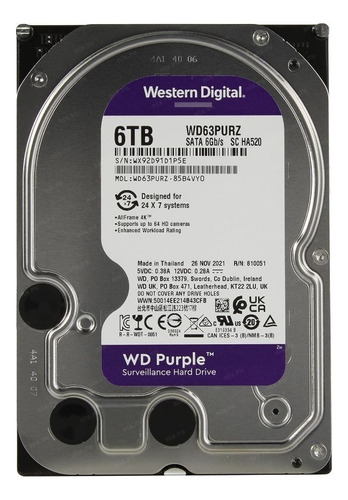 Disco Rigido 6tb Western Digital Wd Purple 1