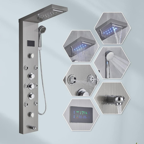 Led Paneles De Ducha Acero Inoxidable Sistema De Ducha